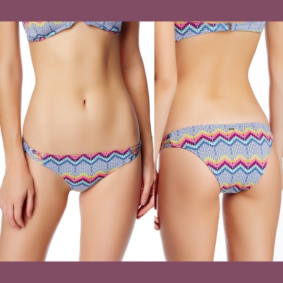 NWT Roxy 'Strappy Surfer' Skimpy Bikini Bottom Blue [SZ‎ Large ] - Picture 1 of 5